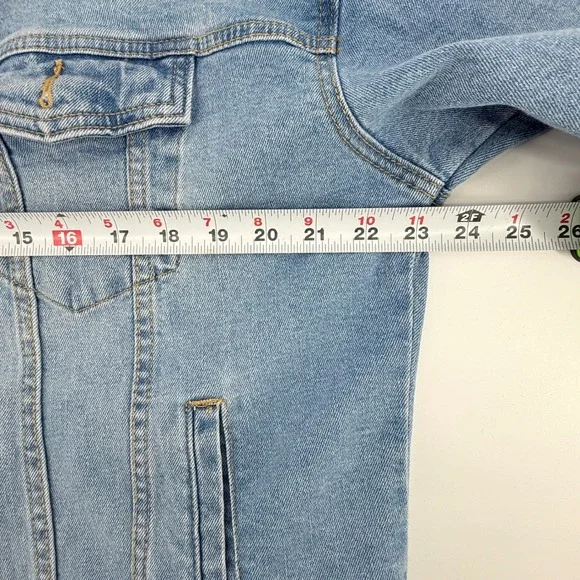 New York 1969 Stonewall Denim Jacket Lips Patch Light Wash XL - Picture 7 of 8